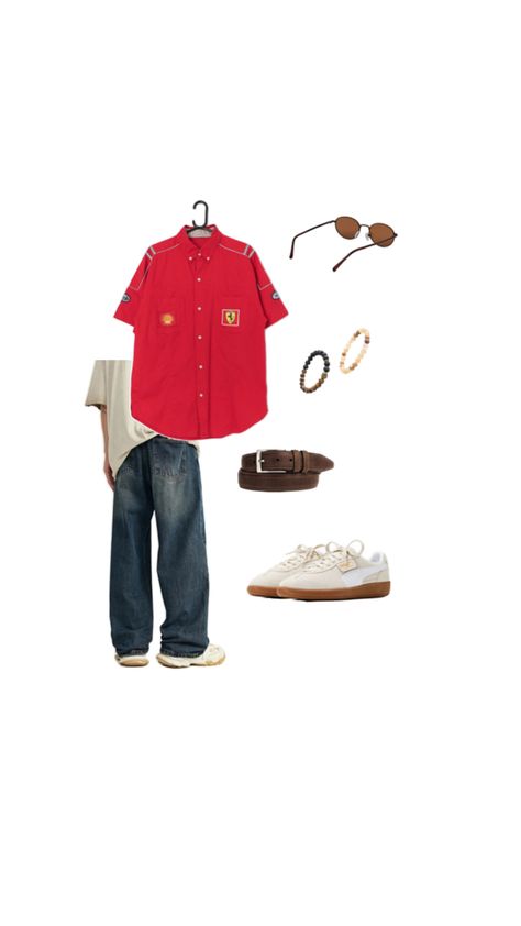 Ferrari Shirt Outfit, Ferrari Shirt, Shirt Outfit, Ferrari, Outfit Inspo