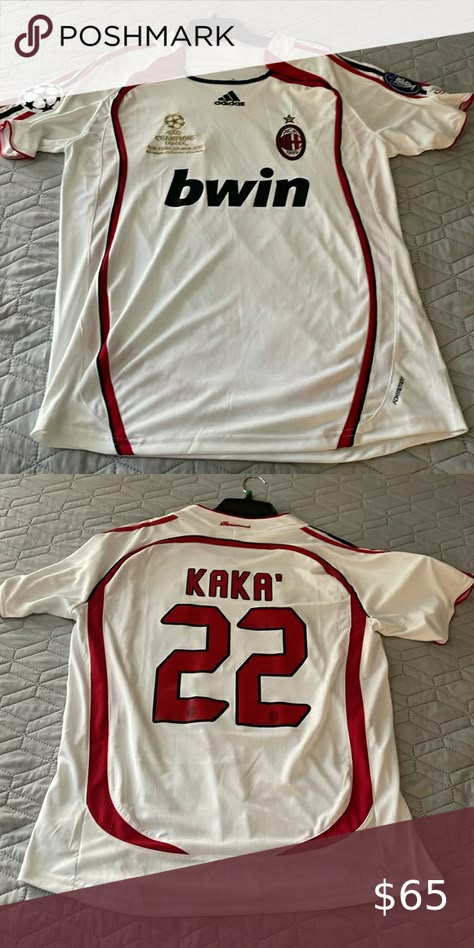 Kaka Soccer Jersey Ac Milan Saba Core, Kaka Jersey, Ac Milan Shirt, Milan Outfits, Soccer Stickers, Ac Milan Jersey, Retro Football Shirts, Retro Football, Team Shirt