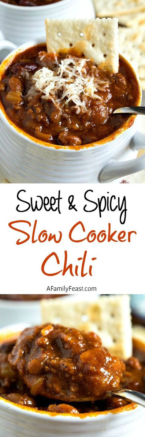 Glenn’s Sweet & Spicy Slow Cooker Chili - A uniquely delicious chili that starts out sweet, then delivers a spicy kick! Addictively delicious!