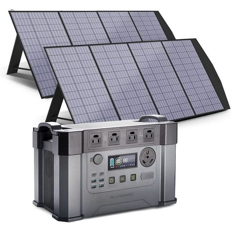 ALLPOWERS S2000 Pro Solar Generator Kit, include 2400W 1500Wh Portable Power Station with 2 Pack SP033 200W Foldable Solar Panels, 【Shipping Separately】 - Walmart.com Solar Power Station, Portable Power Station, Portable Generator, Portable Solar Panels, Solar Panel Kits, Solar Generator, Portable Power Bank, Solar Cell, Energy Storage