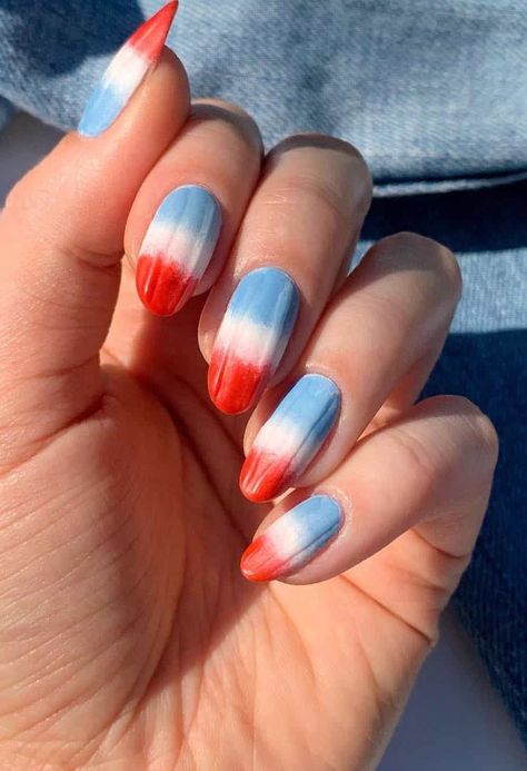 Memorial Day Nails, 4th Of July Nail Designs, Red White And Blue Nails, White And Blue Nails, July Nail Designs, 4th Nails, 4th Of July Nail, Firework Nails, Usa Nails