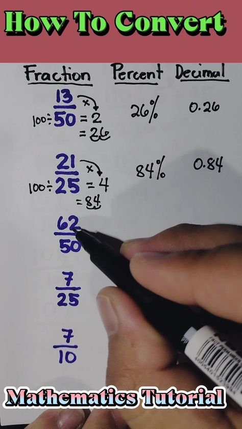 Math Hacks/Tricks: How to Convert Fraction to Percent to Decimal #mathtricks #mathematicstutorial | By Mathematics Tutorial | Facebook How To Convert Fractions To Decimals, How To Understand Math, Percentages Math Trick, Math Tricks Hacks, Decimal To Percent, Converting Fractions Decimals Percents, Med Math, Fraction To Decimal, Fraction Rules