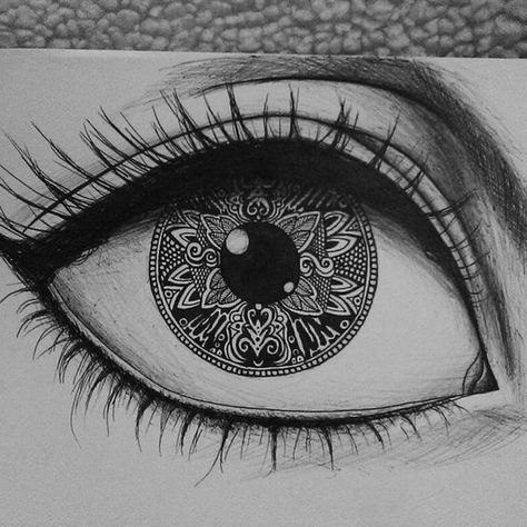 Eyes Sketch Pencil Beautiful, Zaxrafa Art Color, Zentangle Drawings Beautiful, Mandala Drawing Ideas Creative Beautiful, Cool Drawings Tumblr, Aztec Drawing, Eye Mandala, Kunst Tattoos, Easy Mandala Drawing