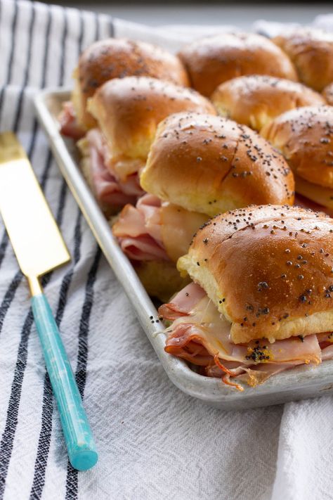 Easy Ham And Cheese Sliders, A Bountiful Kitchen, Bountiful Kitchen, Ham Cheese Sliders, Ham Sliders, Ham And Cheese Sliders, Cream Cheese Sugar Cookies, Slider Sandwiches, Cheese Sliders