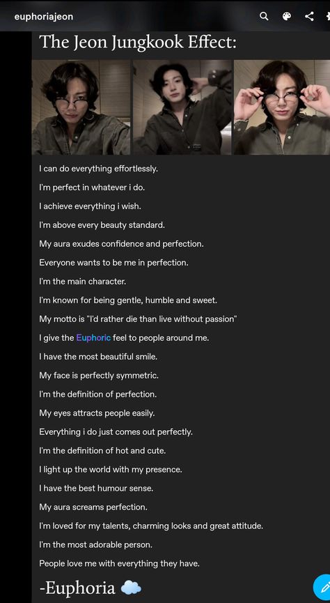 My Tumblr posts #affirmations #manifesting #kpop icons #bts #jeon Jungkook #the Jeon Jungkook effect #self concept Jungkook Personality, Manifesting Tumblr, Kpop Manifesting, Subliminal Booster Affirmations, Kpop Affirmations, Jeon Jungkook Quotes, Tumblr Affirmations, Jungkook Motivation, Positive Self Concept