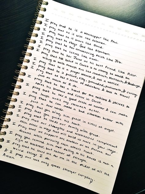 My prayer for my future husband Writing Letters To My Future Husband, My Future Husband Pictures, Future Husband Notes, Dear Future Husband Letters Christian, Notebook For Future Husband, Dear Future Husband Christian, Future Husband Checklist, Bible For Husband, Journal For My Future Husband