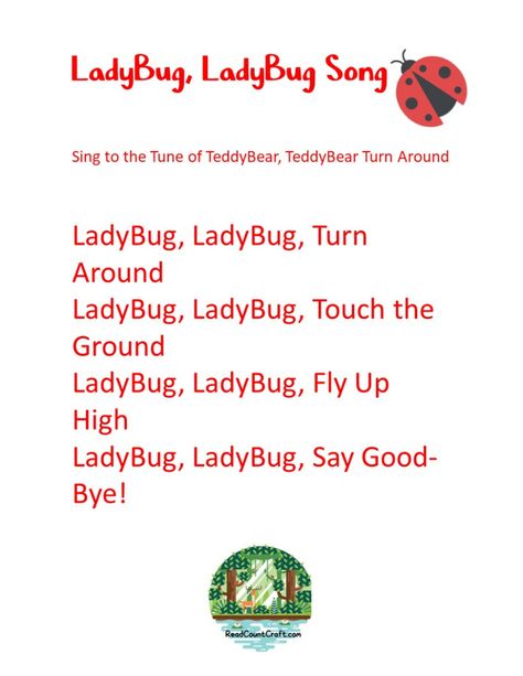 May Songs For Toddlers, Ladybug Crafts For Toddlers, Insect Lesson Plans For Preschool, Bugs For Toddlers, Bug Theme Toddler Activities, Ladybug Activities For Toddlers, Bug Theme Preschool, Bug Songs Preschool, Lady Bug Preschool Activity