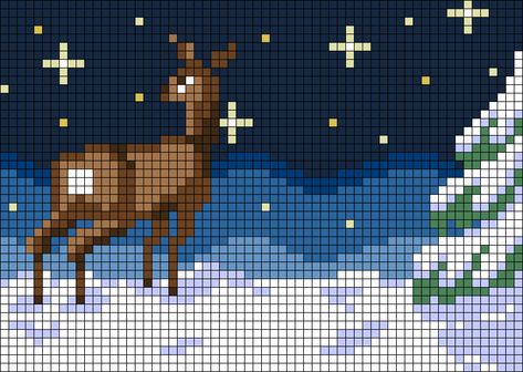 Deer Crossing, Bead Crochet Patterns, Pixel Crochet, Crochet Business, Diy Bracelets Patterns, Pixel Art Pattern, Alpha Pattern, Christmas Snow, Alpha Patterns