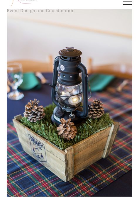 Adventure Wedding Centerpiece, Camp Centerpieces Table Decorations, Camping Baby Shower Theme, Camping Bar, Camp Theme, Camping Birthday Party, Unique Bridal Shower, Camping Birthday, Camp Wedding