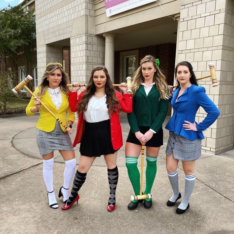 heather chandler, heather duke, heather mcnamara, veronica sawyer. Heathers Costume, Heather Duke, High Knee Socks Outfit, Heather Chandler, Over Knee Socks, Sock Outfits, Diy Halloween Costume, Epic Cosplay, Halloween Costumes Friends