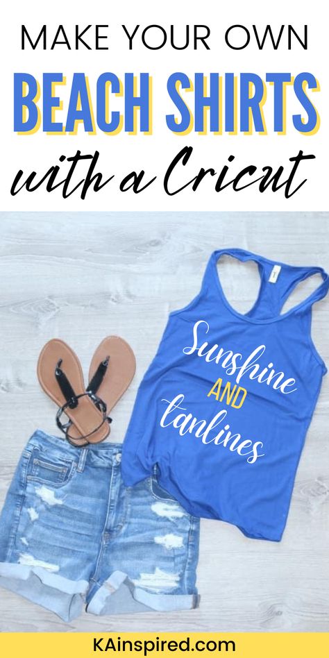 MAKE YOUR OWN BEACH SHIRTS Funny Beach Tshirt Ideas, Beach Tshirt Ideas, Beach Tshirt Designs, Summer Tee Shirts, Diy Tees, Beach Tanks Tops, Diy Projects For Teens, Diy Projects To Sell, Make Your Own Shirt