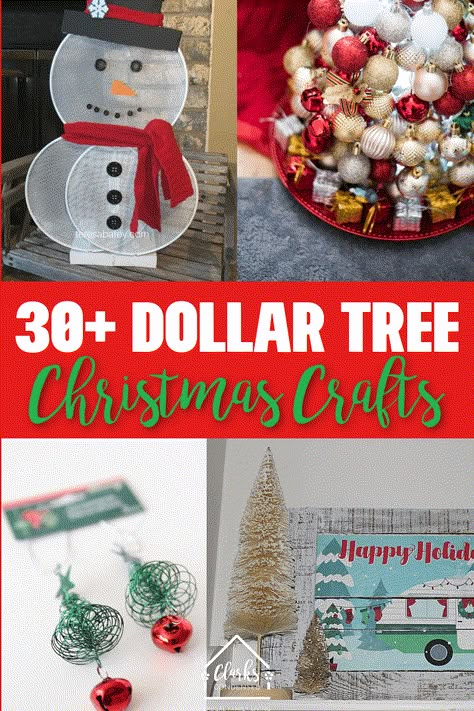 30+ Dollar Tree Christmas Crafts to make this holiday season! #dollartree #dollarstore #christmas #dollartreechristmas  via @clarkscondensed Dollar Tree Christmas Crafts Diy Projects, Dollar Tree Christmas Crafts, Christmas Help, Pinterest Christmas, Dollar Tree Christmas Decor, Dollar Store Christmas Crafts, Diy Bird Bath, Christmas Crafts To Sell, Holiday Favors