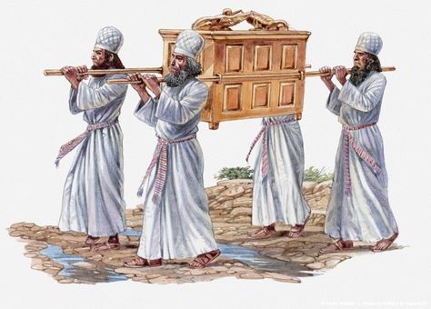 Arc Of The Covenant, River Jordan, The Ark Of The Covenant, Ark Of The Covenant, Bible Images, Bible History, Bible Pictures, The Tabernacle, Religious Illustration