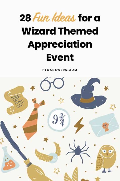 28 Fun Ideas for the Best Wizard Themed Teacher Appreciation Week - PTO Answers Harry Potter Teacher Appreciation, Appreciation Week Themes, Teacher Appreciation Poster, Harry Potter Teachers, Teacher Appreciation Week Themes, Words For Teacher, Teacher Appreciation Doors, Teachers Week, Staff Appreciation Week