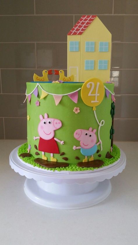 Peppa And George Birthday Cake, Peppa Pig And George Cake, Peppa Theme Cake, Peppa And George Cake, Pepper Pig Birthday Cake, Peppa Pig George Cake, George Pig Birthday Cake, Pepper Pig Cake, Peppa Pig Cake Ideas