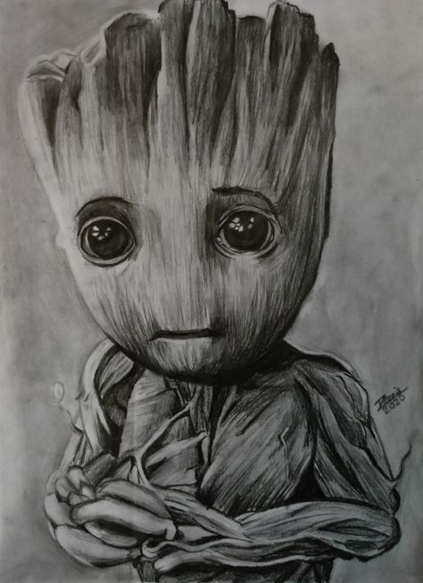 Groot Pencil Drawing, Groot Pencil Sketch, Groot Marvel Drawing, Groot Sketch Pencil Drawings, Avengers Sketch Pencil, Groot Black And White, I Am Groot Drawing, Groot Drawing Sketches, Avengers Drawings Sketches