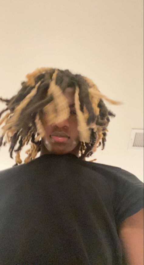 Black Dreads With Blonde Highlights Men, Brown Dreads, Dyed Dreads, Colored Dreads, Aesthetic Photography People, Blonde Dreadlocks, Dreadlocks Men, Black Dreads, Dread Hairstyles For Men