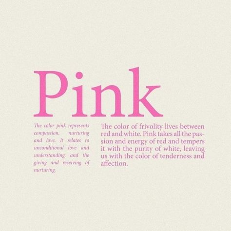 Colour Definition Aesthetic, Meaning Of Pink Color, Red Definition, Pink Definition, Fashion Widgets, Pink Meaning, Pinterest Posters, Color Wheel Projects, Instagram Doodle