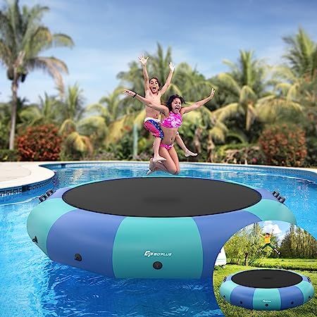 Water Trampoline, Rope Ladder, Splash Pad, Summer Lake, Trampolines, Bungee Cord, Calm Water, Pvc Material, Outdoor Fun