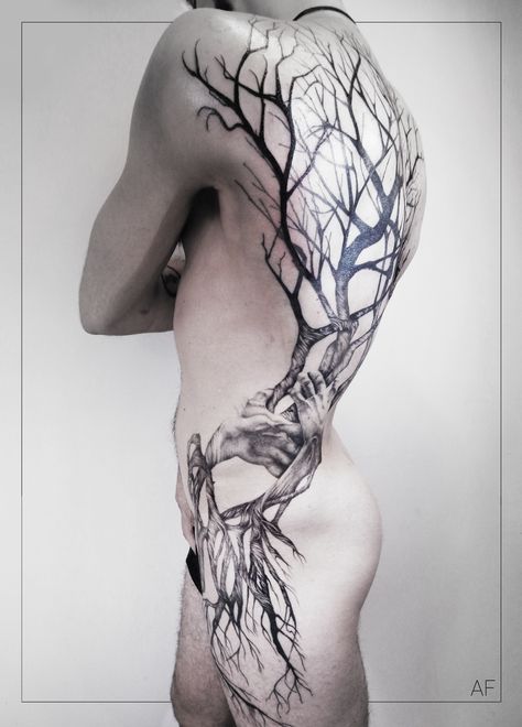 Full Body Tree Tattoo, Whole Body Tattoo, Tree Back Tattoo, Tree Tattoo Back, Blackout Tattoo, Full Back Tattoos, Tree Tattoo, S Tattoo, First Tattoo