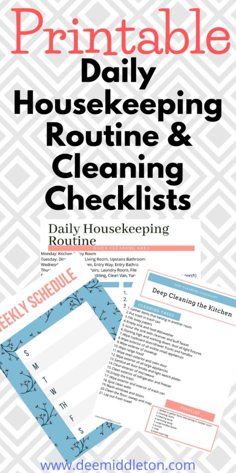 Easy House Cleaning Schedule, Decluttering List, How To Clean Vans, Housekeeping Schedule, Easy House Cleaning, Daily Cleaning Checklist, Room Checklist, Deep Cleaning Checklist, Decluttering Inspiration