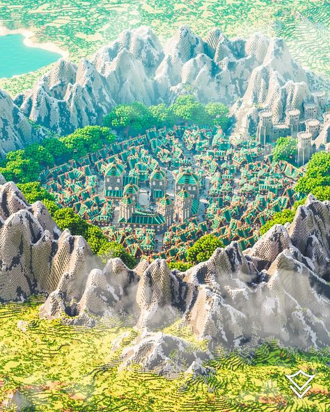 Throwback to our CARALIS map! 🌟 This medieval city in Minecraft is located in the midst of towering mountains. At the center of the city stands a grand castle, its imposing walls and windows rising up into the sky. The castle serves as the seat of power for the lord of the city, and is a symbol of the city's wealth and strength. ⬇️ Download is available from the Varuna Store. —— Follow: @varunallc Follow: @varunallc Follow: @varunallc —— © Copyright VarunaLLC. —— #varunabuilds #varunallc #... Minecraft Walled City, City In Minecraft, Grand Castle, Minecraft Wall, Dnd World Map, Medieval City, Minecraft City, Walled City, City House