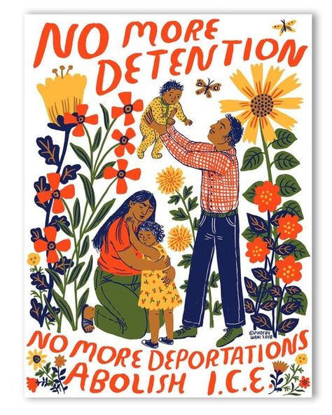 18 Beautiful Immigration Protest Posters You Can Download for Free - The Activism Joy Studio Immigration Art, Immigration Protest, Phoebe Wahl, Activism Art, Activist Art, Protest Posters, Protest Art, Protest Signs, Picture Collage Wall