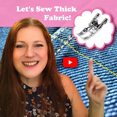 Learn how to sew thick fabrics with this tutorial. Find out about different specialist sewing machine feet, or how you can get around it without one. Sewing Machine Feet Guide, Sewing Ruffles, Flower Fabric Pattern, Sewing Christmas Gifts, Bee Fabric, Sewing Baby Clothes, Zipper Pouch Tutorial, Printable Sewing Patterns, Sewing Machine Feet