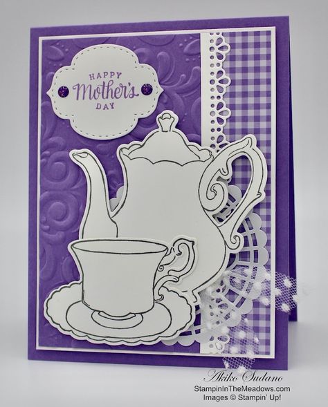 April 2020 – Stampin' in the Meadows Tea Together, Tea Cup Card, Bride Card, Yearbook Themes, Book Design Layout, Facebook Live, The Meadows, Fathers Day Cards, Mothers Day Cards