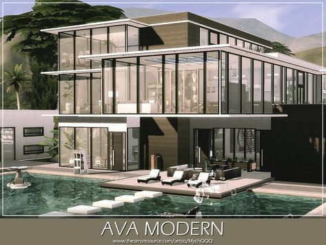 Sims Home Design, Cc Only House Sims 4, Modern House In Sims 4, Sims Luxury House, Sims 4 Four Bedroom House, Sims 4 Houses Luxury, Sims 4 Houses 64x64, Sims 4 Cc Luxury House, Sims 4 Mod House