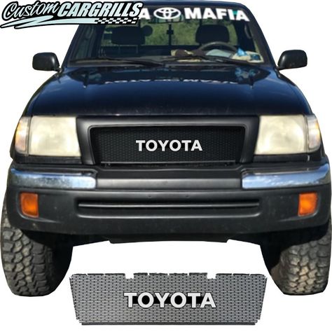 Precut Mesh Grills for 1998-2000 Toyota Tacoma Tacoma Grill, Custom Toyota Tacoma, Tacoma 2000, Toyota Emblem, 1998 Toyota Tacoma, Tacoma Mods, Toyota Tacoma 4x4, Tacoma 4x4, 2000 Toyota Tacoma