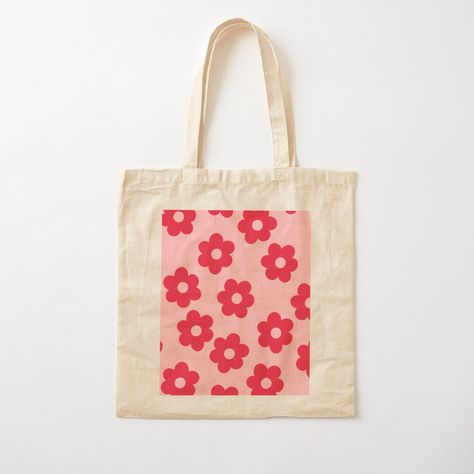 100% cotton reusable shopping carry bag with digital print on one side. Cute daisy print Canvas Bag Painting Ideas Easy, Cute Tote Bag Ideas, Tote Bag Inspo Paint, Paint Tote Bag Ideas, Tote Bag Painting Ideas Aesthetic, Easy Tote Bag Painting, Totebag Painting Ideas, Tote Bag Design Diy Paint, Paint Bags