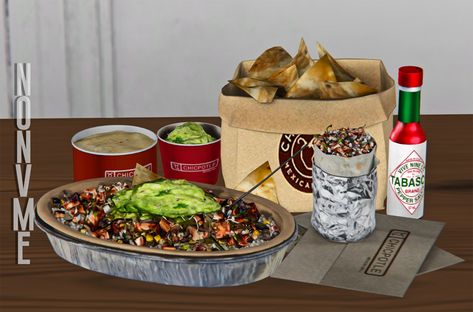 Chipotle Set | NoNvme Sims on Patreon Sims 4 Take Out Food Cc, Sims 4 Cc Fast Food Delivery, Sims 4 Chipotle, Sims 4 Cc Food Recipes, Sims 4 Thanksgiving, Sims 4 Functional Food, Sims Food, Sims 4 Jobs, Sims 4 Restaurant