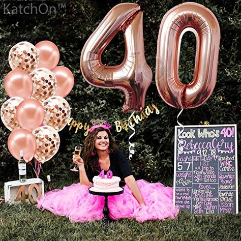 40 Birthday Balloons, Birthday Decorations Women, 40th Birthday Celebration Ideas, Gold Graduation Decorations, 40th Birthday Balloons, 40th Bday Ideas, Balloon Numbers, 40 Balloons, 40th Birthday Party Decorations