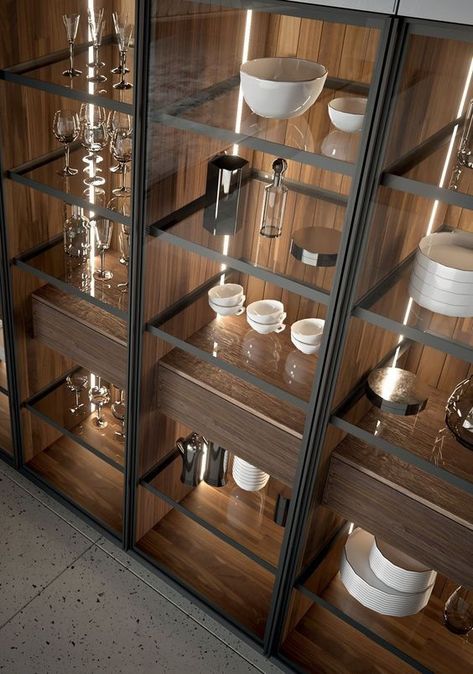 Kitchens Interior, Crockery Cabinet Design, Kitchen Display Cabinet, Crockery Cabinet, Crockery Unit Design, Crockery Unit, Modern Kitchen Cabinet Design, Kitchen Interior Design Decor, Kitchen Display