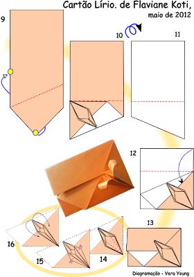 Terapia do Papel: Desmistificando dobras - diagrama Cartão e Envelope Lírio Envelope Origami, Box Origami, Origami Yoda, Dollar Origami, Origami Step By Step, Origami Diagrams, Tutorial Origami, Origami Wedding, Origami Envelope