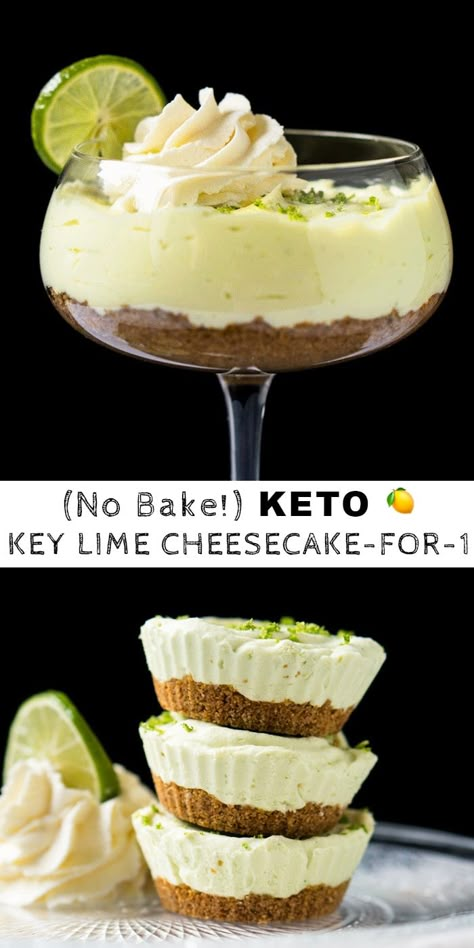 Keto Key Lime Cheesecake, Keto Key Lime, Bake Gluten Free, Dolce Poche Calorie, Cheesecake Keto, Key Lime Cheesecake, Lime Cheesecake, Low Carb Dessert, Keto Dessert Easy