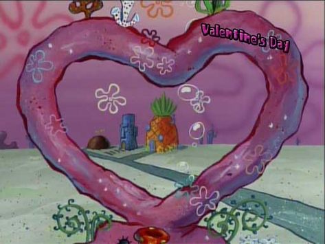 Iconic Spongebob Scenes, Spongebob Valentines Day, Spongebob Valentines, Spongebob Aesthetic, Valentine Wallpapers, Spongebob Spongebob, Spongebob Background, Valentines Day Wallpaper, Spongebob Pics