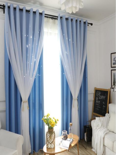 Double Layer Mesh Single Panel Curtain | SHEIN USA Target Curtains, Single Panel Curtain, Make Your Home Look Expensive, Home Styling Tips, Design Hacks, Apartment Stuff, Layered Curtains, Curtain Holder, Curtain Shop