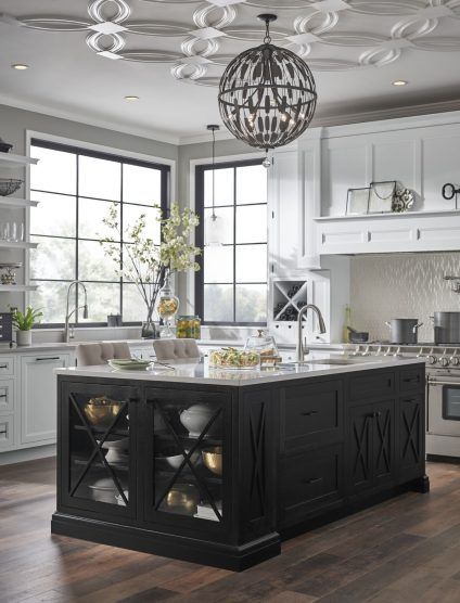 Yorktowne Cabinetry | Refined Contrast Yorktowne Cabinets Kitchens, Kitchen Island With Sink Decor, Custom Built Cabinets, Kitchen Island With Sink, Sink Decor, Large Kitchen Island, Dark Kitchen Cabinets, Kitchen Cabinet Remodel, Kitchen Cabinet Styles