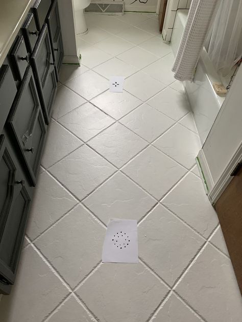 Painted Ceramic Tile Floor Kitchen, Rust Oleum Floor Paint Colors, Painted Ceramic Floor Tiles, Rustoleum Tile Paint Colors, Painted Tile Floors Kitchen, Painted Tile Kitchen Floor, Painting Tile Floors Before And After, Painting Porcelain Tile, Painting Kitchen Tile Floor