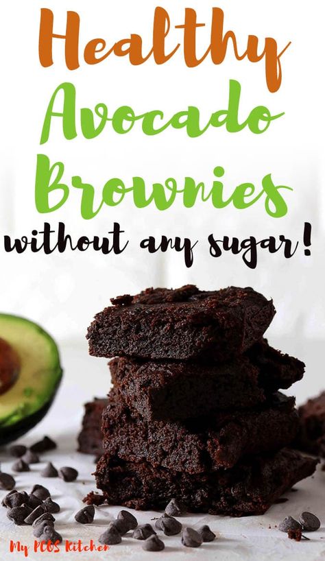 These healthy avocado brownies are made without any sugar. Made with a mix of avocado, chocolate chips and almond flour, these are the most fudgy and gooey brownies you'll ever make. Sugar Free Brownies, Keto Treats, Avocado Brownies, Low Carb Brownies, Night Recipes, Desserts Keto, Low Carb Ice Cream, Healthy Low Carb, Avocado Chocolate