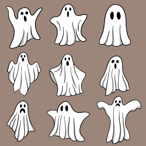 Ghost Horror, Emoji Funny, Horror Cartoon, Ghost Drawing, Freehand Drawing, Sheet Ghost, Halloween Cans, Ghost Costume, Halloween Scene