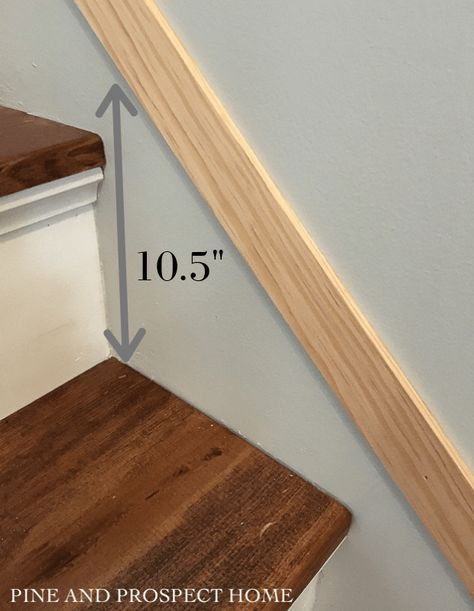 How to Install Beadboard Paneling - Pine and Prospect Home Stair Skirt Trim Ideas, Faux Stair Skirting Ideas, Faux Stair Skirt, Diy Stair Skirt, Stair Trim Moulding, Best Stairs Makeover Ideas, Stair Skirting Ideas, Installing Beadboard Panels, Stair Skirt