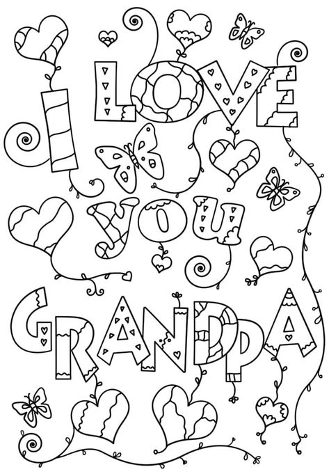 Happy Grandparents Day 4 Coloring Page - Free Printable Coloring Pages for Kids Grandpa Coloring Pages, Happy Birthday Grandpa, Minion Coloring Pages, Mom Coloring Pages, I Love My Grandma, Happy Birthday Coloring Pages, Mothers Day Coloring Pages, Fathers Day Coloring Page, Happy Birthday Grandma