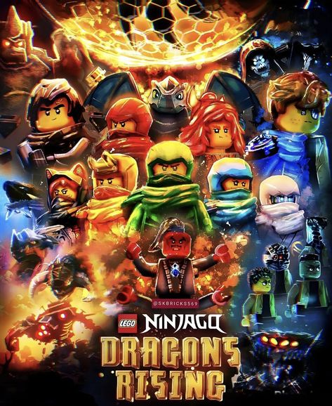 Ninjago Dragons Rising Poster, Ninja Go Wallpaper, Ninjago Christmas, Lego Ninjago Wallpaper, Lego Ninjago Dragons Rising, Ninjago Wallpaper, Lego Kai, Ninja Go, Lego Ninjago Nya