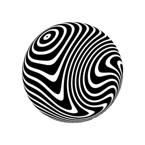 Premium Vector | Optical illusion on 3d sphere Sphere of stripes Illusion effect Black and white 3d art Vector illustration Sphere Graphic Design, Op Art Black And White, Optic Illusion Art, Black And White Optical Illusions, Optical Illusions Art Drawing, White 3d Art, 3d Sphere, Yog Sothoth, Opt Art