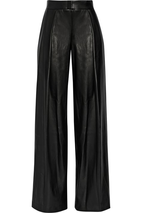 Dkny Faux Leather Wide-Leg Pants in Black Olivia Pope, Pantalon Large, Looks Chic, Kpop Fashion Outfits, Wide Legs, Mode Style, Dream Clothes, Mode Outfits, Wearing Black