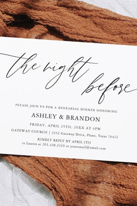 Rustic The Night Before Rehearsal Dinner Invitation Fall Rehearsal Dinner Invitations, Rehersal Dinner Invites, The Night Before Rehearsal Dinner Theme, The Night Before Rehearsal Dinner, The Night Before Rehearsal Dinner Invite, Sweet Rain, Wedding Announcement Cards, Wedding Rehearsal Dinner Invitations, Rehearsal Dinner Invitation