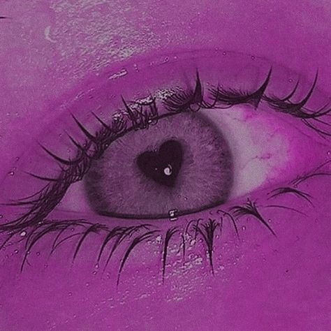 Pink Eye Aesthetic, Purple Eye Aesthetic, Heart Eyes Aesthetic, Purple Eyes Aesthetic, Idk What To Say, Creepy Core, Heart Eye, Lovecore Aesthetic, Neon Wall Art